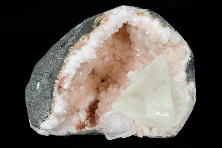 Calcite & Apophyllite Crystals On Orange Heulandite #176832